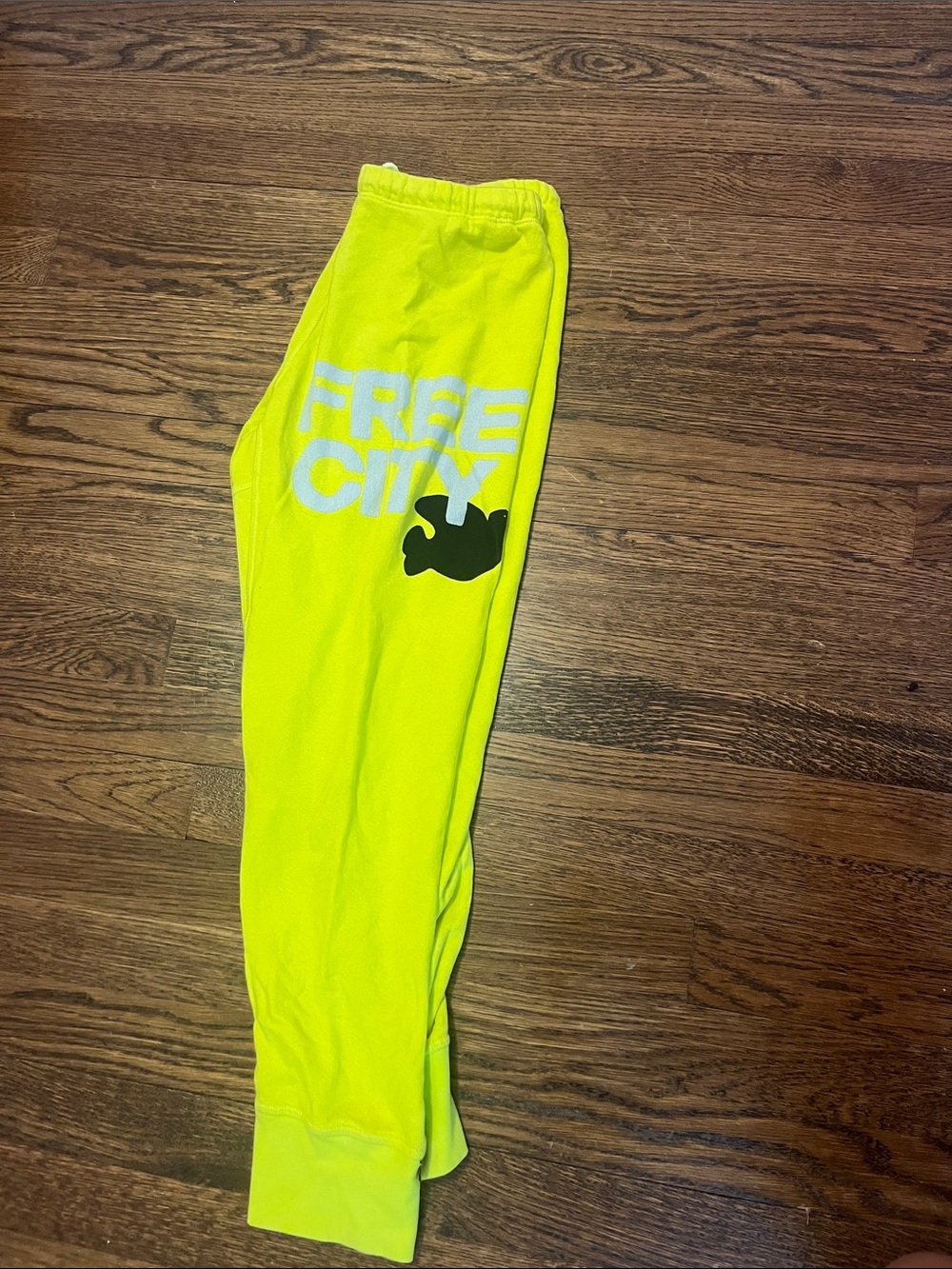 freecity Neon Yellow Jogger Pants with Logo